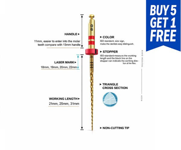 Blu B Flex Gold Rotary Files 25 mm